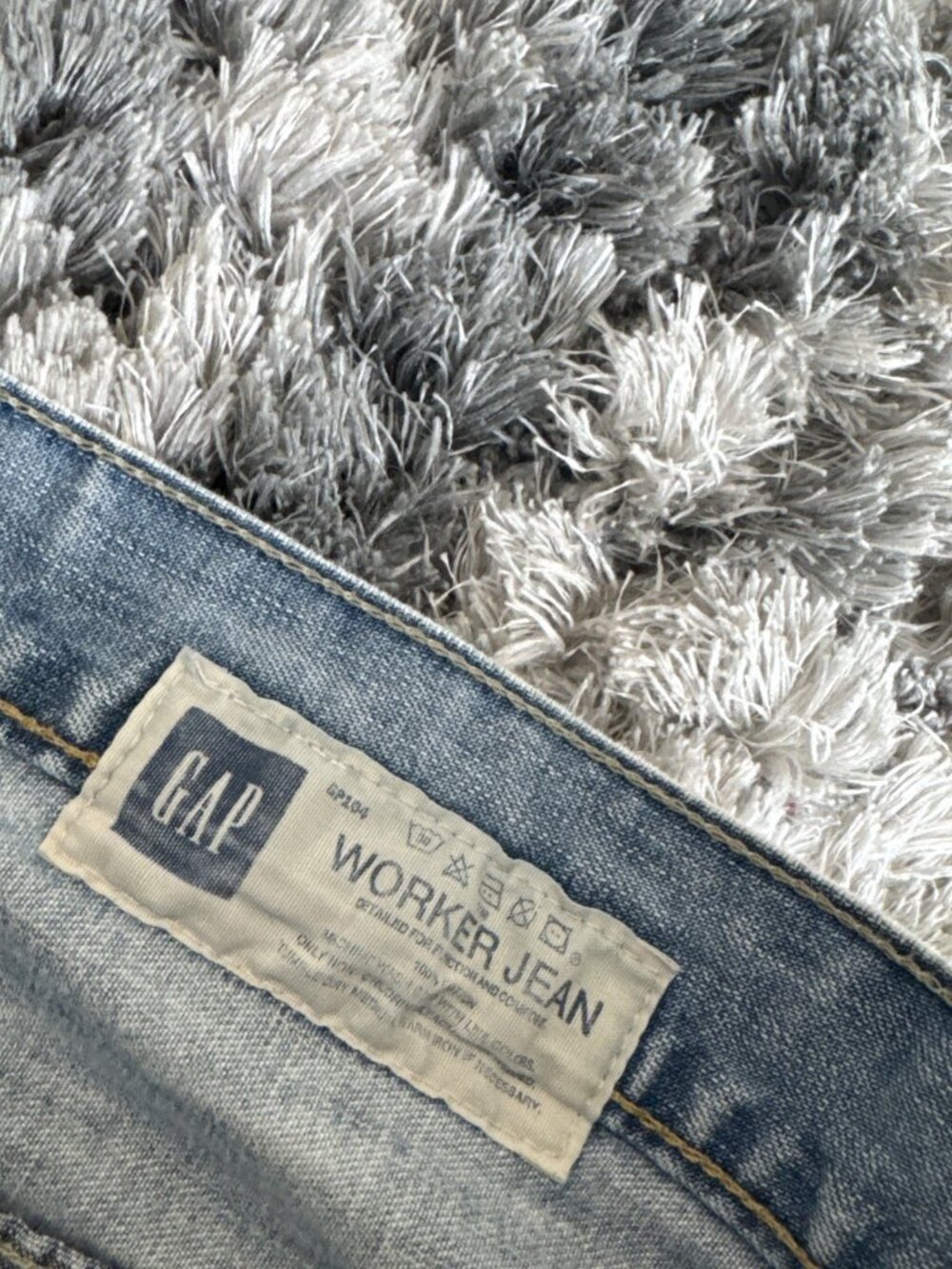 Gap Blue 00 S Denim Workwear Jeans Distressed Men 33X28 Rare Y2K Sz 33X28 - Picture 10 of 11